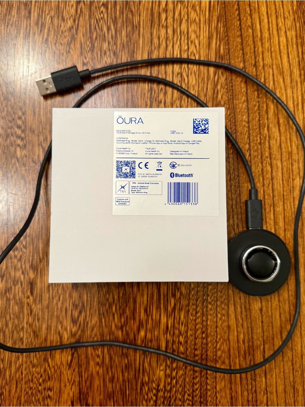 Oura Ring Gen 3 Size 10 Heritage Silver Smart Ring